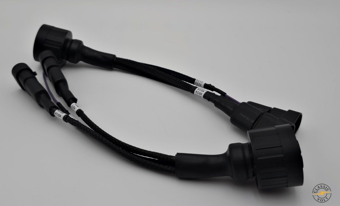 E36 Euro Headlight Adapter Harness Pair – Bosch, ZKW, AL, Depo, Plug & Play (for USA cars to Euro headlights) - Classic Volt