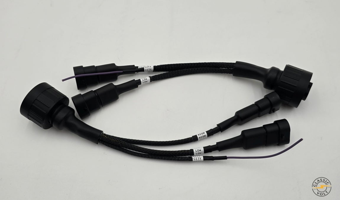 E36 Euro Headlight Adapter Harness Pair – Bosch, ZKW, AL, Depo, Plug & Play (for USA cars to Euro headlights) - Classic Volt